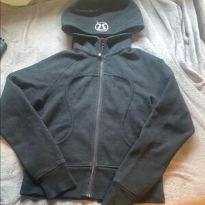 lululemon athletica Black Hooded Sweater with Full-Length Zipper